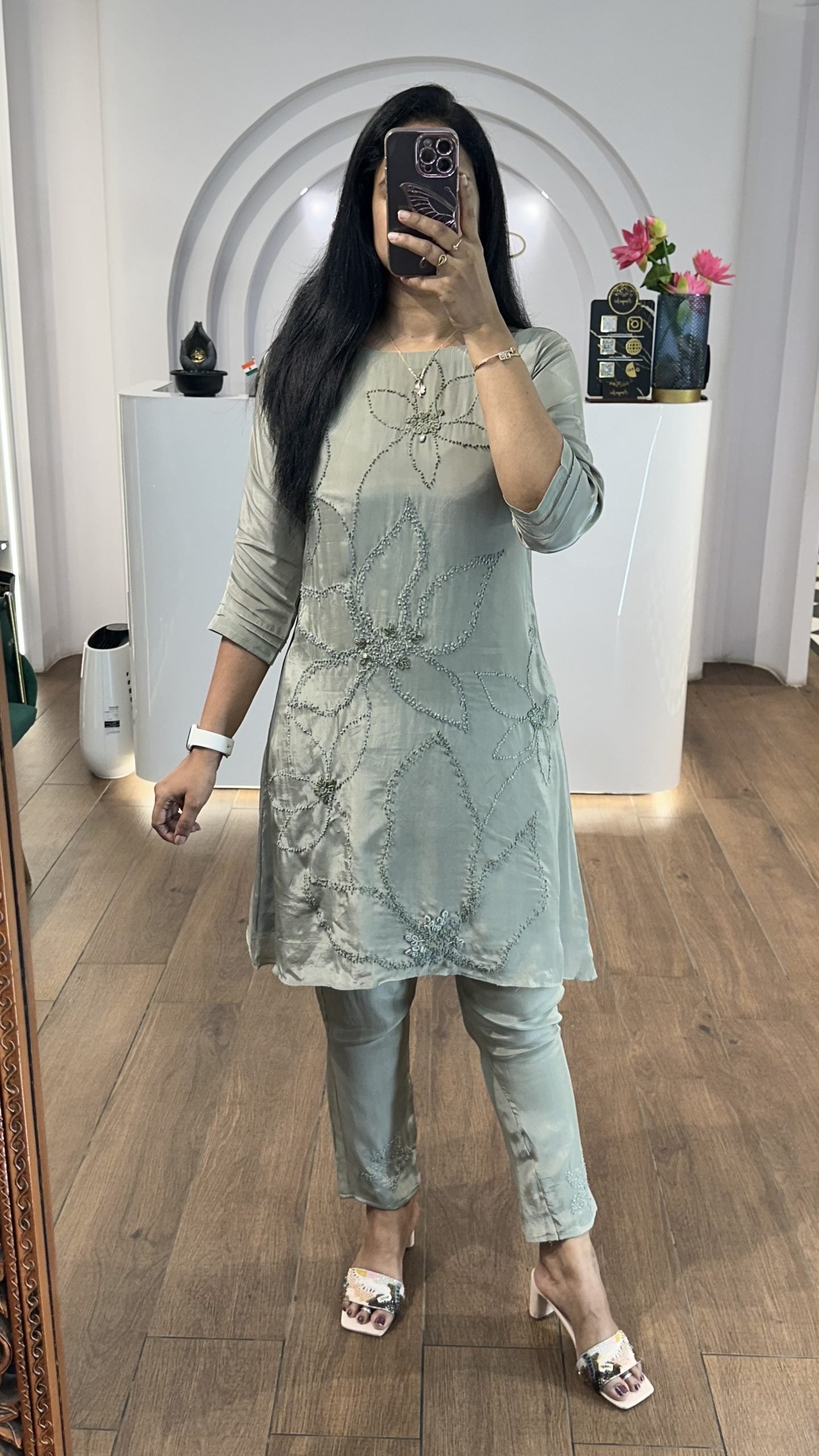 Gray KnotWork Co-Ord Set